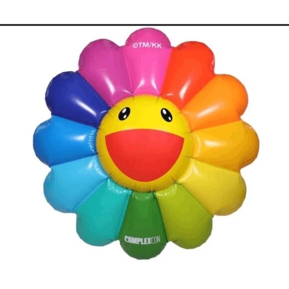 Complexcon X Takashi Murakami Rainbow Flower-Shaped Inflatable Pool Float - Picture 1 of 7